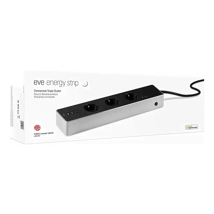 Умный сетевой фильтр Eve Energy Strip (10EAZ8301) 3 розетки 1,9 м черно-белый-0
