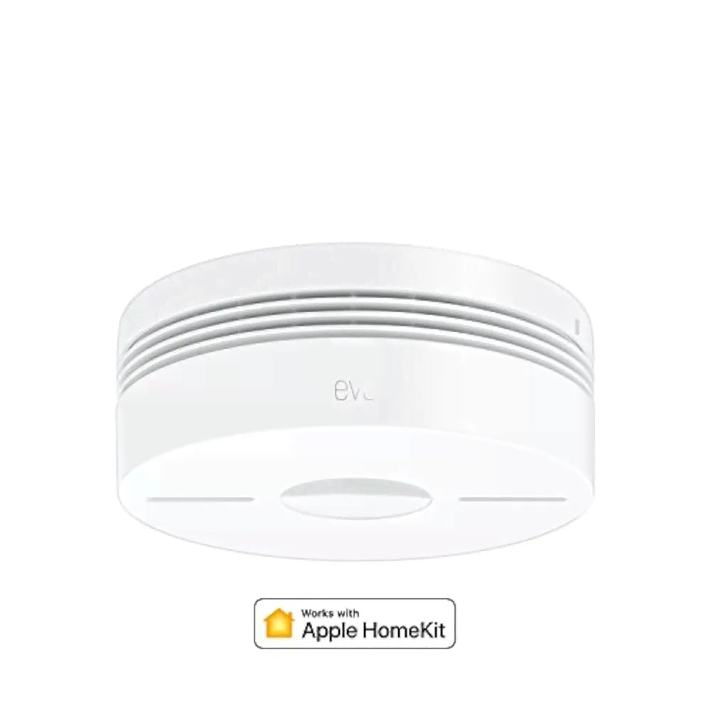 Детекторы дыма и газа Eve Smoke - Rauch & Hitze Dualwarnmelder mit Apple HomeKit-Technologie, Selbstprüfung, Alarm für Mehrere Räume, Bluetooth Low Energy Technologie, Zertifiziert Nach Din EN 14604