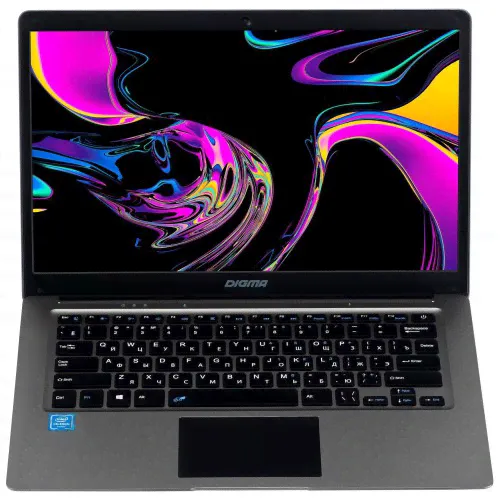 Ноутбук DIGMA Eve 14C411 (1920x1080, Intel Celeron 1.1 ГГц, RAM 4 ГБ, SSD 128 ГБ, Win10 Home), ES4058EW, темно-серый